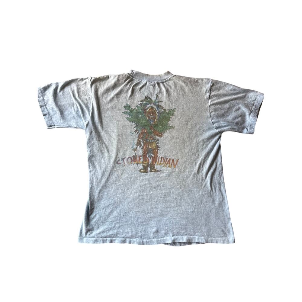 Vintage 60’s Stoned Indian Waterprint Aqua Blue Single Stitch L B.V.D. T-shirt